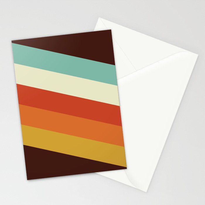 Renpet - Colorful Classic Abstract Minimal Retro 70s Style Stripes Design Stationery Card Gallery Image 2