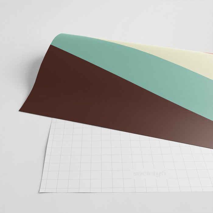 Renpet - Colorful Classic Abstract Minimal Retro 70s Style Stripes Design Wrapping Paper Gallery Image 2