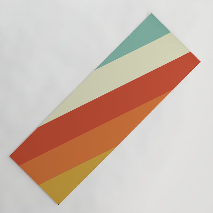 Renpet - Colorful Classic Abstract Minimal Retro 70s Style Stripes Design Yoga Mat Gallery Image 1