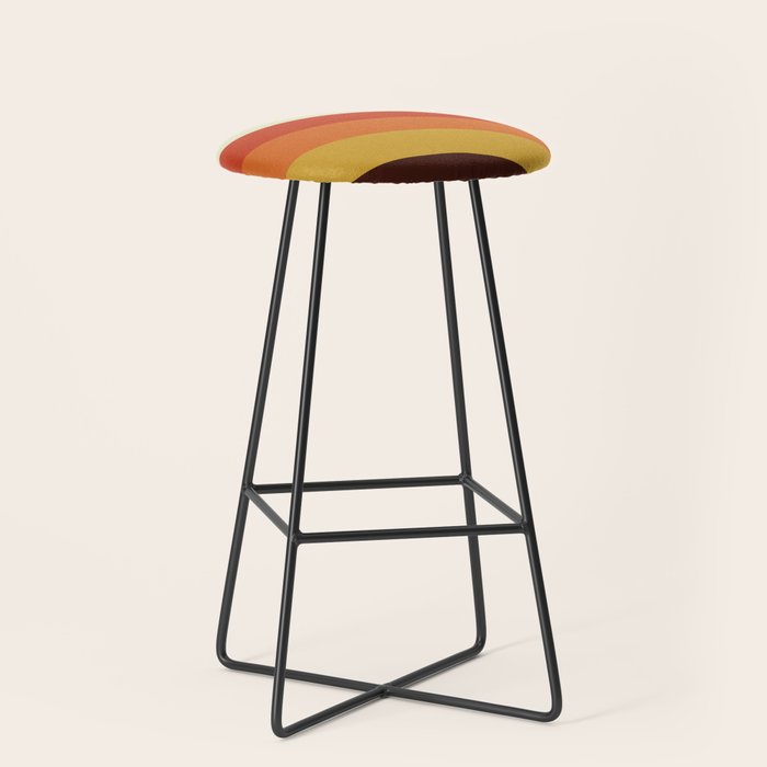 Renpet - Colorful Classic Abstract Minimal Retro 70s Style Stripes Design Stool Gallery Image 1