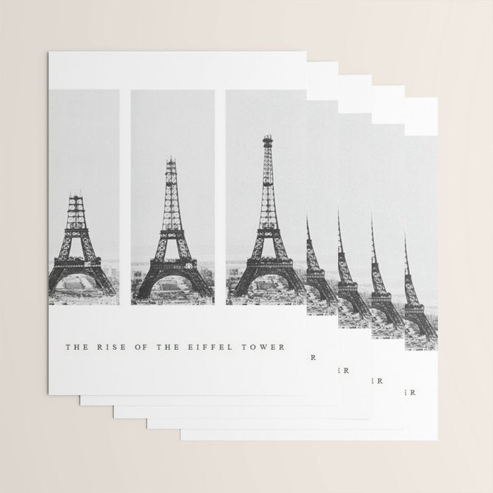 1888-1889 The Rise of the Eiffel Tower Construction Sequence black and white photography Wrapping Paper Gallery Image 3