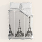 1888-1889 The Rise of the Eiffel Tower Construction Sequence black and white photography Duvet Cover Gallery Image 6