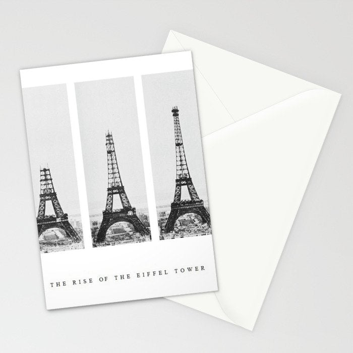 1888-1889 The Rise of the Eiffel Tower Construction Sequence black and white photography Stationery Card Gallery Image 2