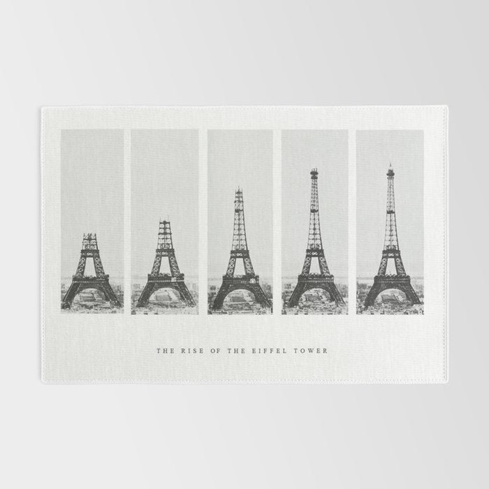 1888-1889 The Rise of the Eiffel Tower Construction Sequence black and white photography Rug Gallery Image 2