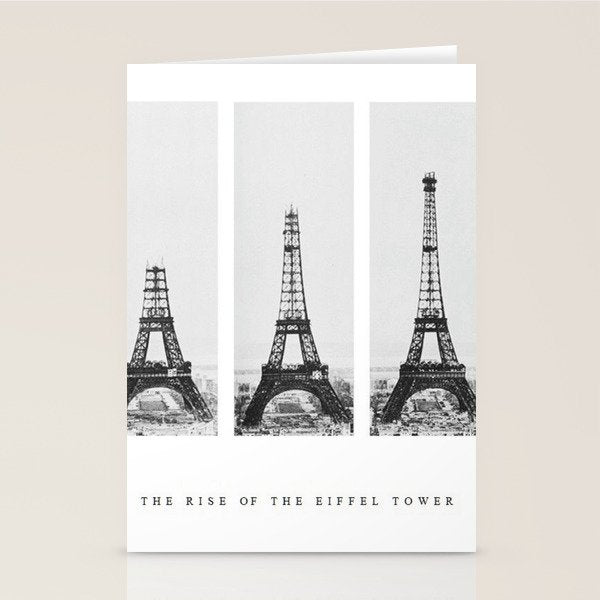 1888-1889 The Rise of the Eiffel Tower Construction Sequence black and white photography Stationery Card Gallery Image 2