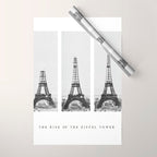 1888-1889 The Rise of the Eiffel Tower Construction Sequence black and white photography Wrapping Paper Gallery Image 1