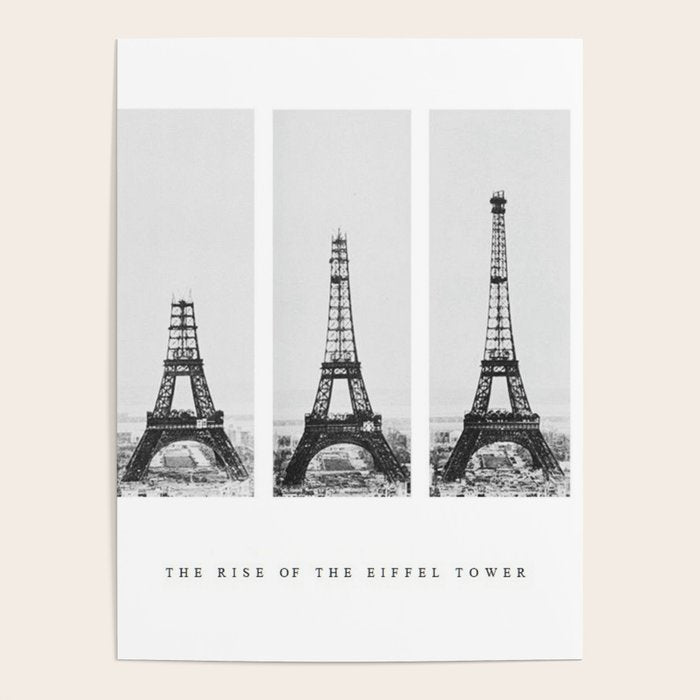 1888-1889 The Rise of the Eiffel Tower Construction Sequence black and white photography Poster Gallery Image 4
