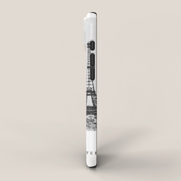 1888-1889 The Rise of the Eiffel Tower Construction Sequence black and white photography iPhone Case Gallery Image 2