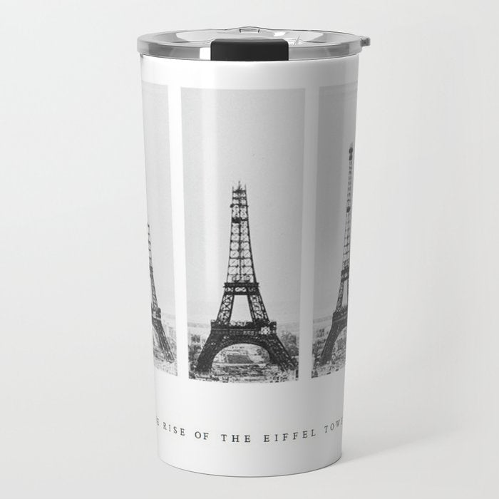 1888-1889 The Rise of the Eiffel Tower Construction Sequence black and white photography Travel Mug Gallery Image 1