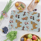 Christmas Puppies, Holiday Dog Print, Cute Puppy Pattern, Winter Pups Cutting Board Gallery Image 2