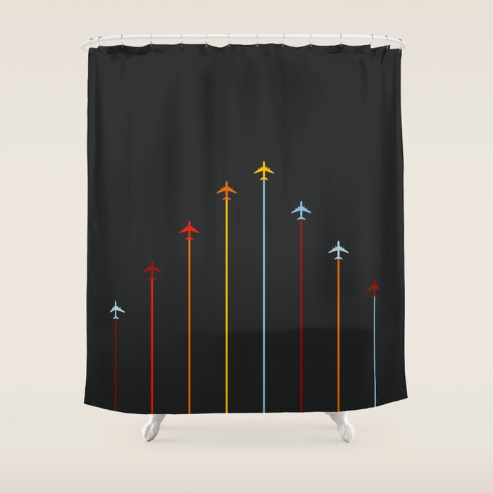 Retro Airplanes 07 Shower Curtain Gallery Image 1