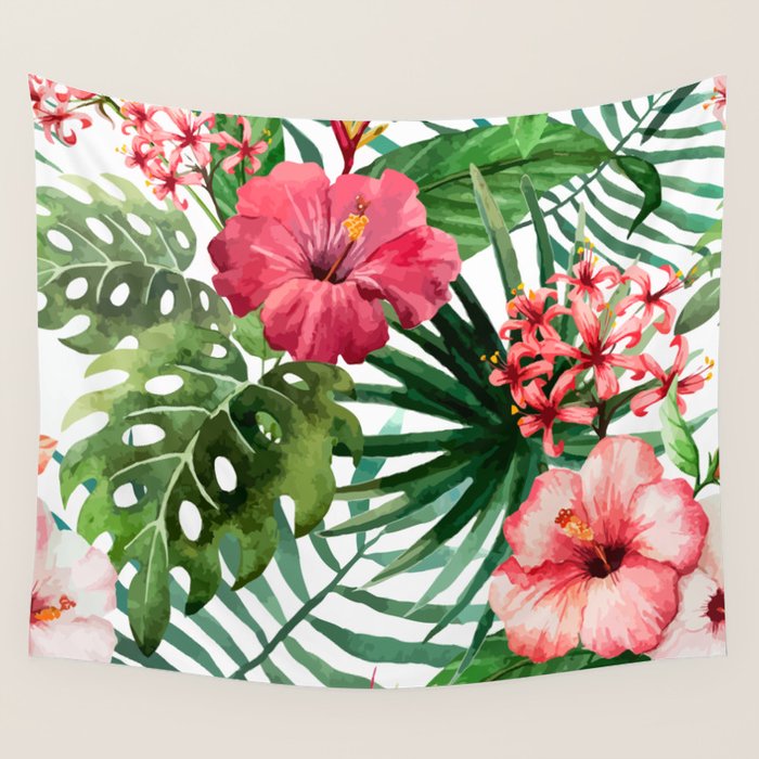 tropical hibiscus Wall Tapestry Gallery Image 4