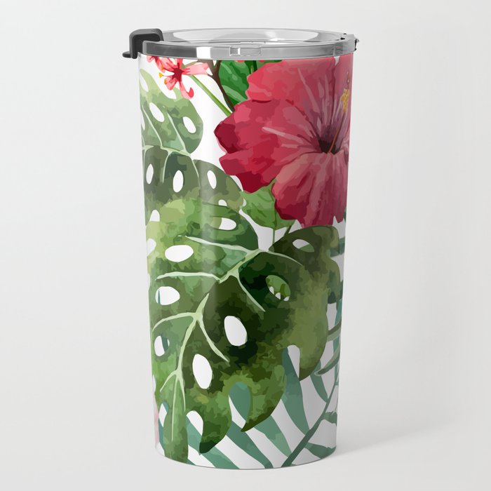 tropical hibiscus Travel Mug Gallery Image 3