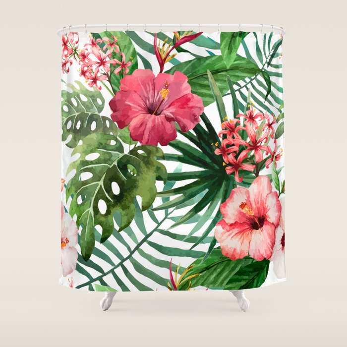 tropical hibiscus Shower Curtain Gallery Image 1