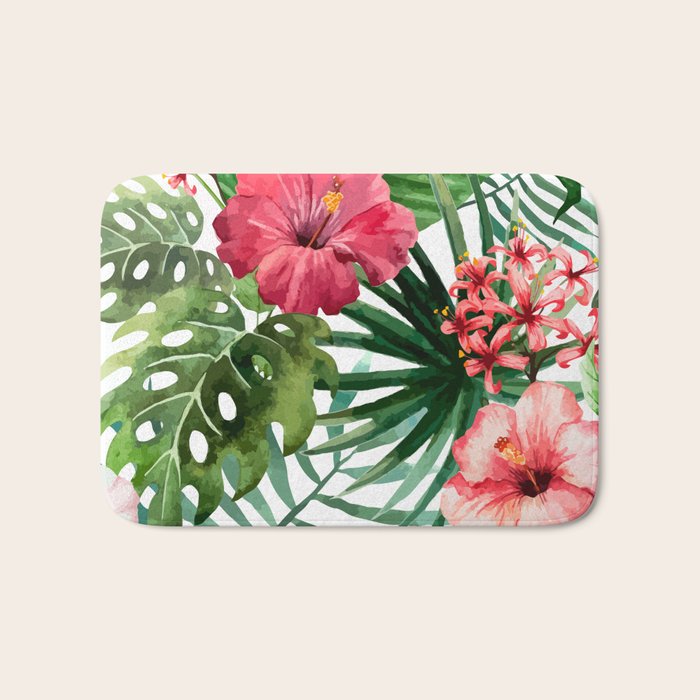 tropical hibiscus Bath Mat Gallery Image 1