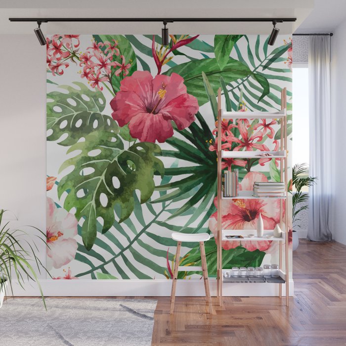 tropical hibiscus Wall Mural Gallery Image 1