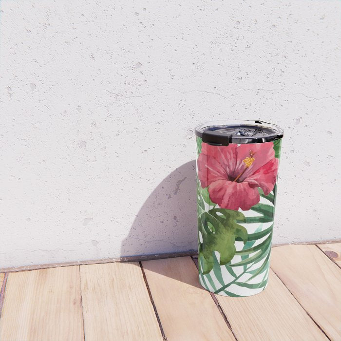 tropical hibiscus Travel Mug Gallery Image 4