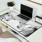 Lion Portrait - Black & White Desk Mat Gallery Image 2