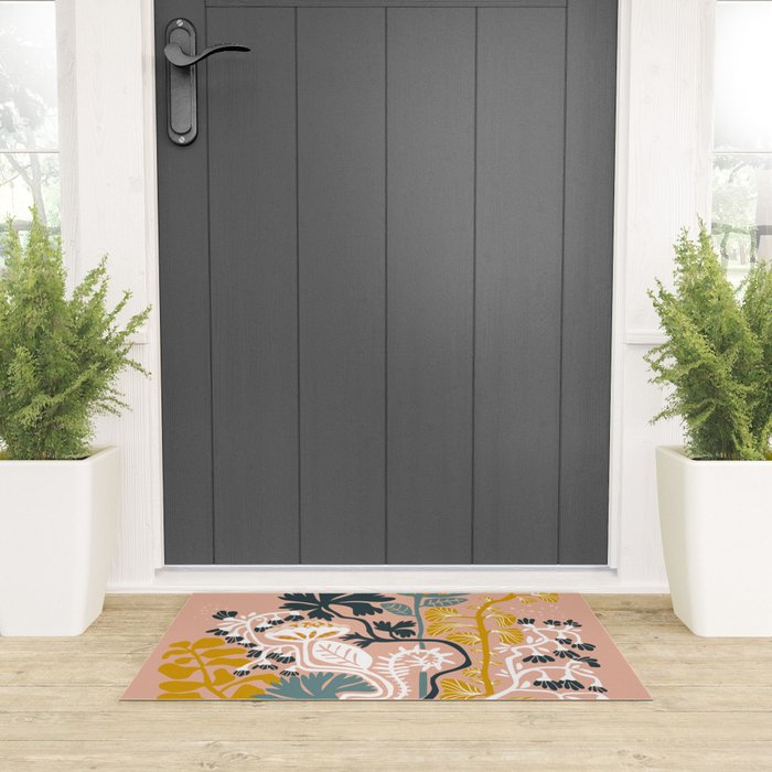Stockholm garden day blush Welcome Mat Gallery Image 3