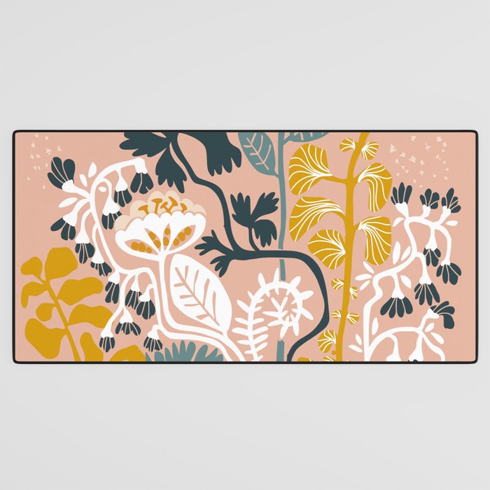 Stockholm garden day blush Desk Mat Gallery Image 3