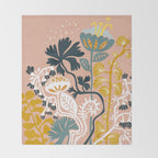 Stockholm garden day blush Throw Blanket Gallery Image 2