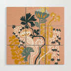 Stockholm garden day blush Wood Wall Art Gallery Image 1