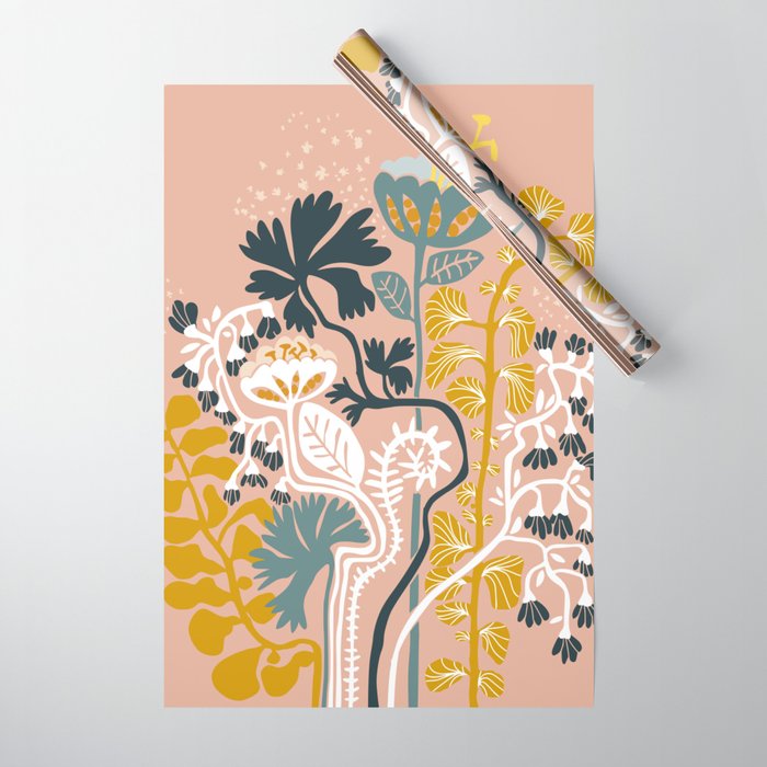 Stockholm garden day blush Wrapping Paper Gallery Image 1