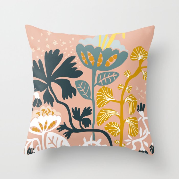 Stockholm garden day blush Throw Pillow Gallery Image 6