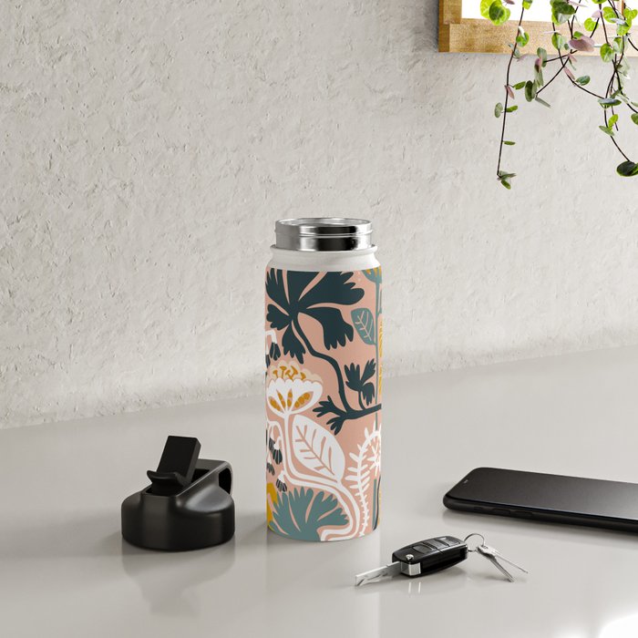 Stockholm garden day blush Water Bottle Gallery Image 4