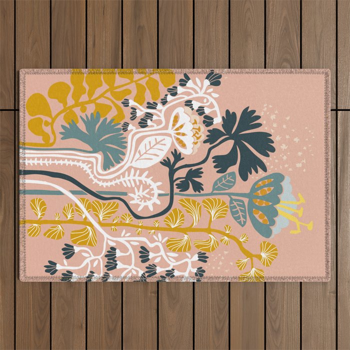 Stockholm garden day blush Outdoor Rug Gallery Image 1