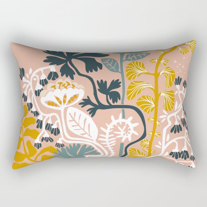 Stockholm garden day blush Rectangular Pillow Gallery Image 1