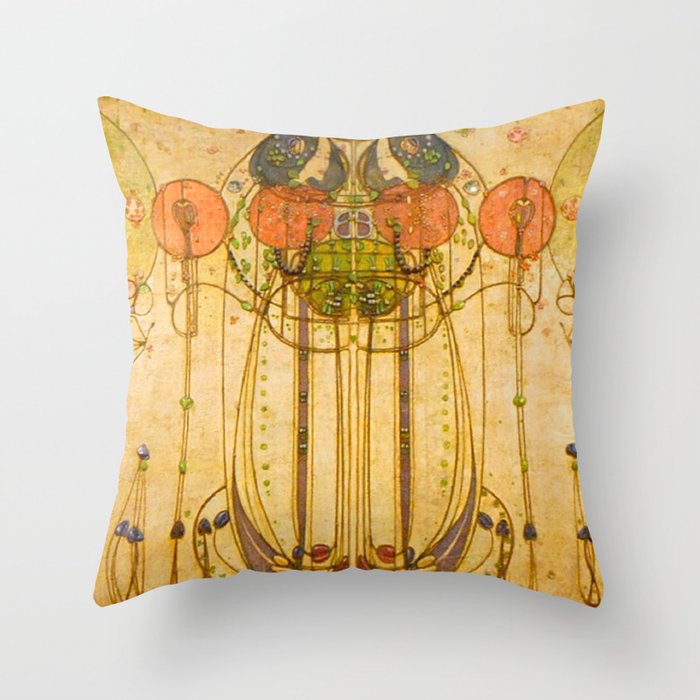 Charles Rennie Mackintosh , The Wassail , 1900 Throw Pillow Gallery Image 6