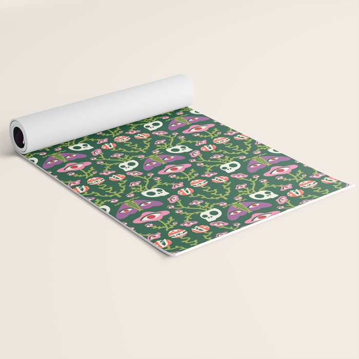 Botanical Skull and Moth Yoga Mat Gallery Image 2