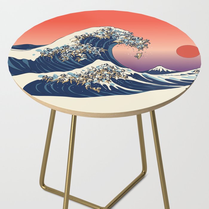 The Great Wave of Pug Side Table Gallery Image 2