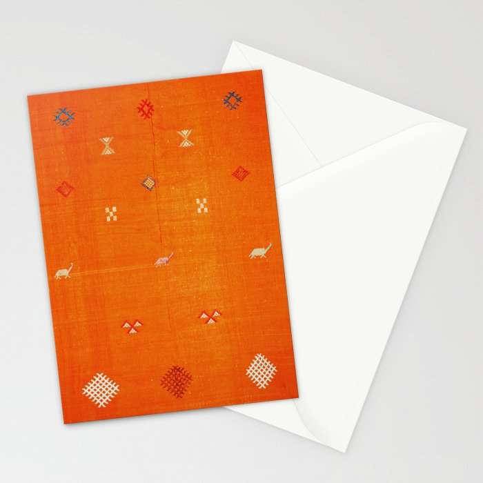 Boho Oriental Orange Traditional Desert Moroccan Style  Stationery Card Gallery Image 2