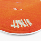 Boho Oriental Orange Traditional Desert Moroccan Style  Bath Mat Gallery Image 3