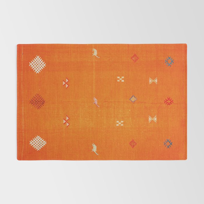 Boho Oriental Orange Traditional Desert Moroccan Style  Rug Gallery Image 2