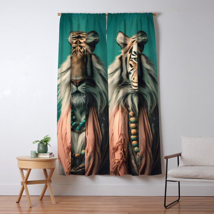 One Love, One World, A Vision of Unity, Tigers Art Window Curtain Gallery Image 5