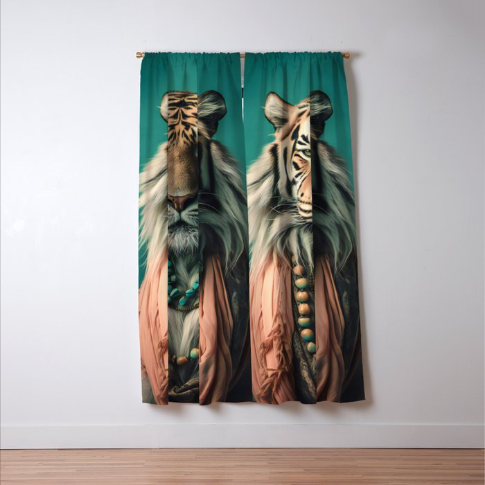 One Love, One World, A Vision of Unity, Tigers Art Window Curtain Gallery Image 3