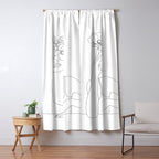 Minimal Line Art Woman with Flowers II Window Curtain Gallery Image 5