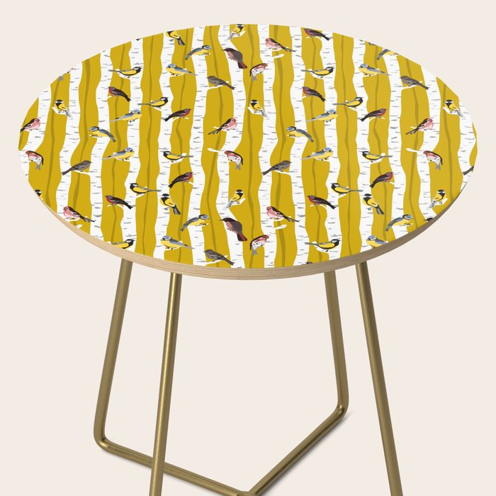Songbirds sitting in the birchwood Side Table Gallery Image 2