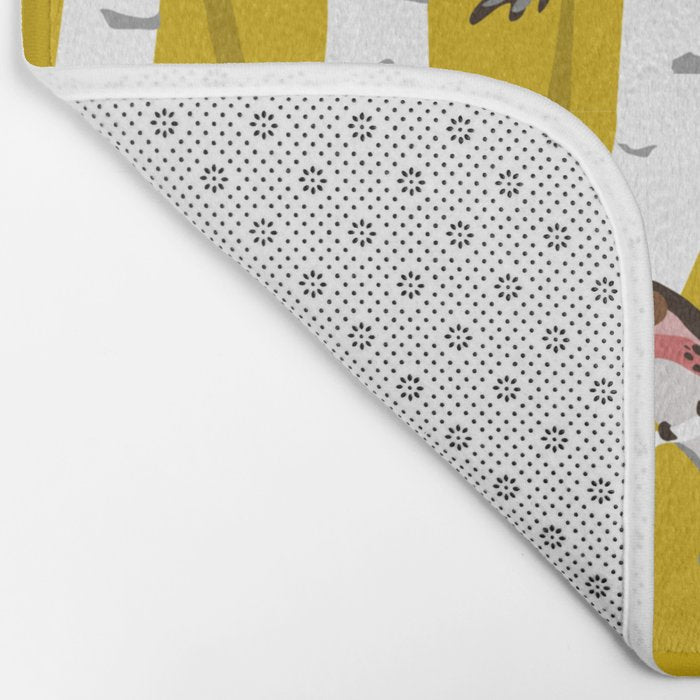 Songbirds sitting in the birchwood Bath Mat Gallery Image 2