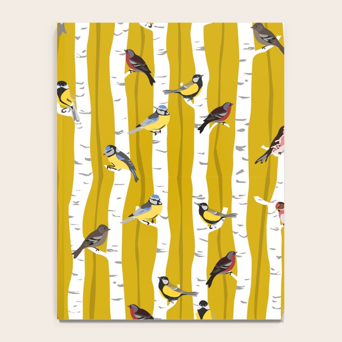 Songbirds sitting in the birchwood Notebook Gallery Image 4