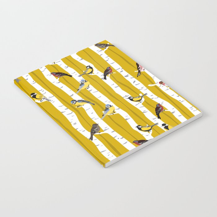 Songbirds sitting in the birchwood Notebook Gallery Image 2
