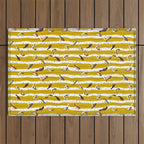 Songbirds sitting in the birchwood Outdoor Rug Gallery Image 1