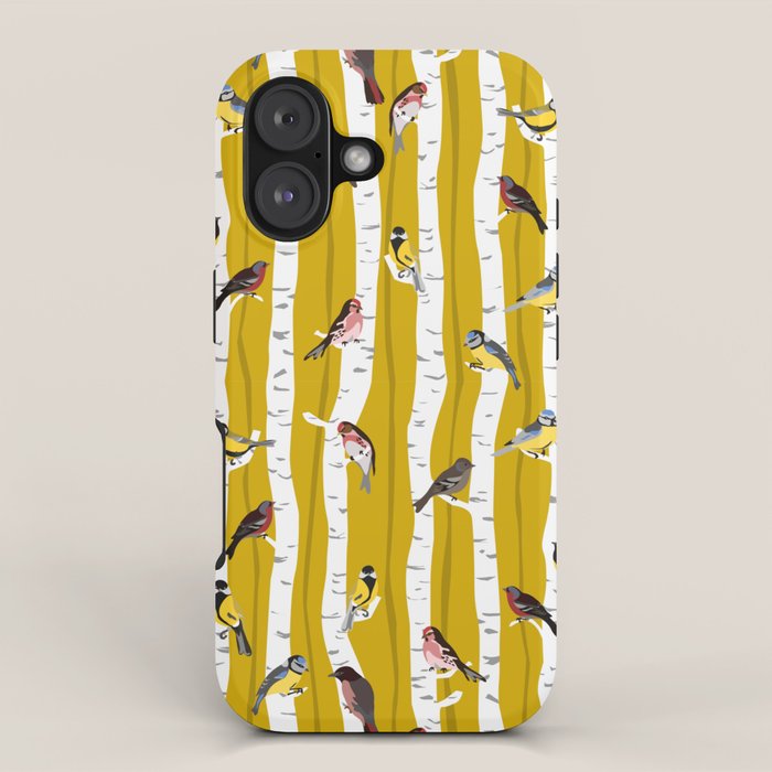 Songbirds sitting in the birchwood iPhone Case Gallery Image 1