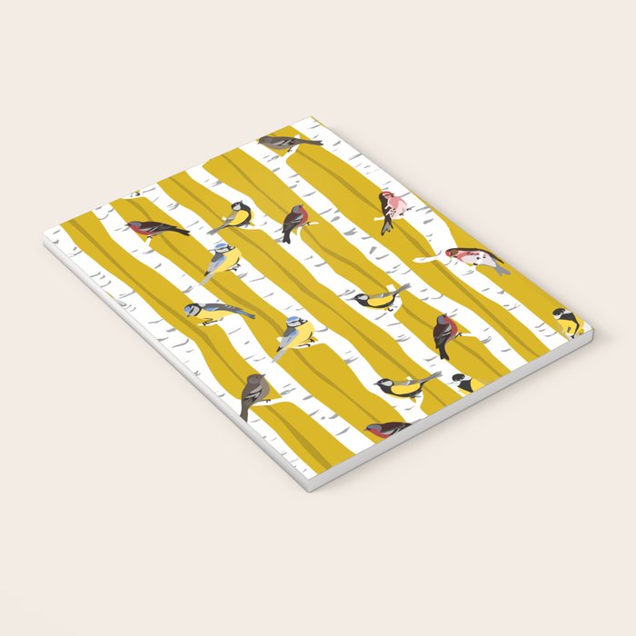 Songbirds sitting in the birchwood Notebook Gallery Image 3
