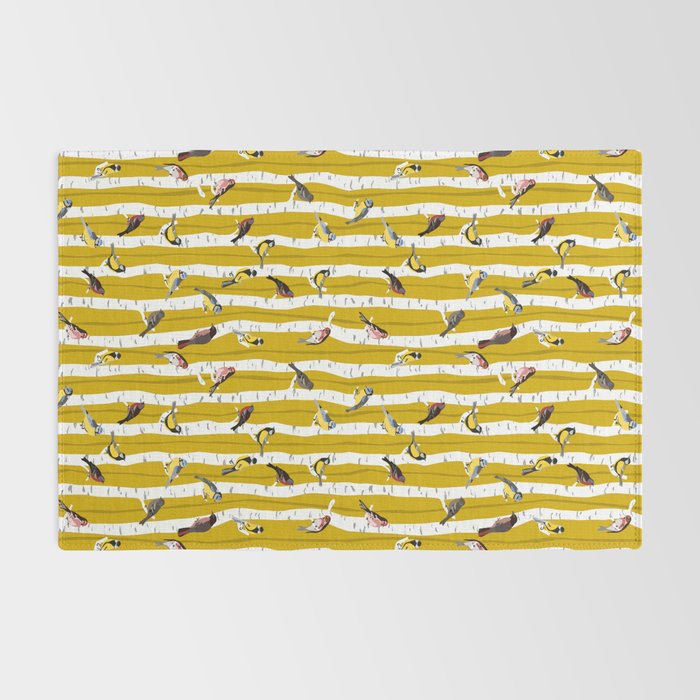 Songbirds sitting in the birchwood Rug Gallery Image 2