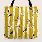 Songbirds sitting in the birchwood Tote Bag Gallery Image 2
