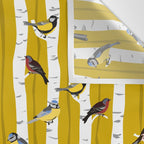 Songbirds sitting in the birchwood Wall Tapestry Gallery Image 3